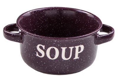 Миска керамическая, 134 мм, Для супа, фиолетовая, PERFECTO LINEA