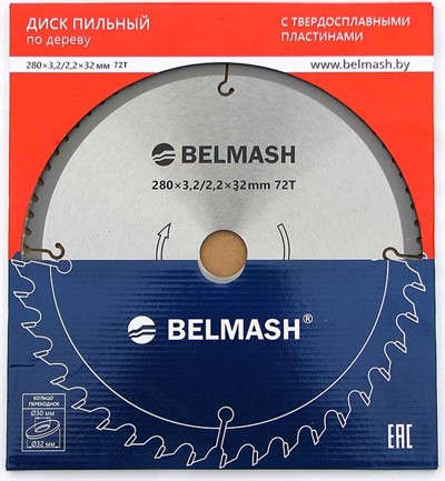 Диск пильный BELMASH 280x32(30)x72T 3,2/2,2