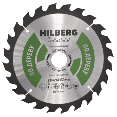 Диск пильный Hilberg Industrial Дерево 216*30*24Т