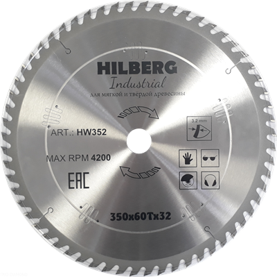 Диск пильный Hilberg Industrial Дерево 350*32*60Т