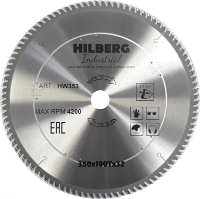 Диск пильный Hilberg Industrial Дерево 350*32*100Т