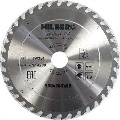 Диск пильный Hilberg Industrial Дерево 350*50*36Т