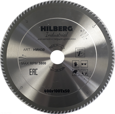 Диск пильный по дереву Hilberg Industrial 400*50 мм, 100Т зубов