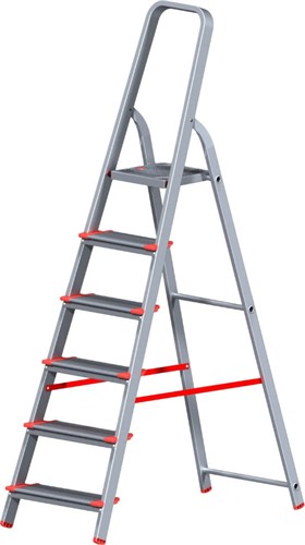 Лестница-стремянка алюм. проф с широкой ступенью 125 см, 6 ступеней, 6,1 кг. NV500 Новая Высота (макс. нагрузка 225 кг)