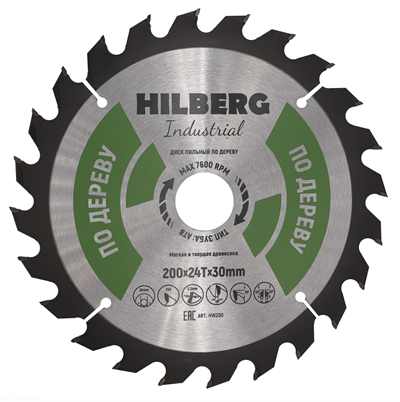 Диск пильный Hilberg Industrial Дерево 200*32/30*24Т