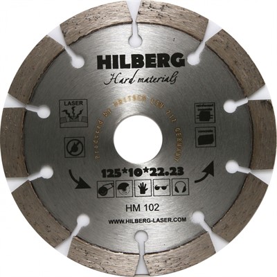 Диск алмазный по железобетону 125*22.23*10 Hilberg Hard Materials Лазер