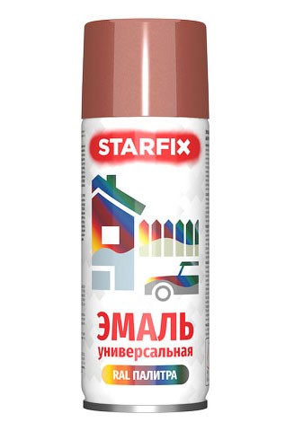 Краска-эмаль аэроз. универсальная медный металлик STARFIX 520мл (8029) 