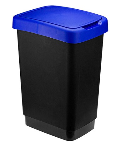 Контейнер для мусора "ТВИН" 25 л., (синий), IDEA