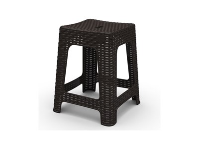 Табурет квадратный Rattan, горький шоколад, INGREEN (36,3х36,3х44,8 см)