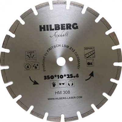 Диск алмазный по асфальту Hilberg Laser 350*10*25.4/12 mm