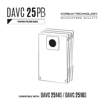 Фильтр-мешок бумажный DAEWOO DAVC 25PB (3 шт. ) - фото 91999
