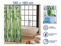 Шторка для ванной (12 колец в комплекте), 180x180 см, Harmony, бамбук, PERFECTO LINEA (Материал: полиэстер (текстильная))