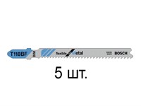 Пилка лобз. по металлу T118BF (5 шт.) BOSCH (пропил прямой, тонкий, для листового металла)