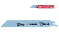 Пилка сабельная по металлу S150M (1 шт.) WORTEX высококачественная быстрорежущая сталь, 150 мм длина (пропил прямой, тонкий, для базовых работ)