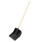 Лопата для уборки снега пластиковая, 420 х 425 х 1550 мм, деревянный черенок, Сибртех