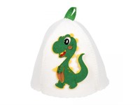 Шапка для бани и сауны детская "Динозаврик Арчи", войлок, "Hot Pot"
