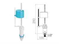 Поплавочный клапан нижней подачи воды 1/2, пл. резьба, AV Engineering