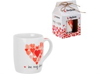 Кружка керамическая, в кор., 350 мл., LOVE HEARTS-3, PERFECTO LINEA