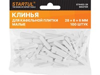 Клин д/каф. плитки малый 28х6х6мм 100шт STARTUL MASTER (ST4402-28) (используются без зажимов, СВП)