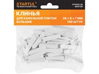 Клин д/каф. плитки большой 38х8х7мм 100шт STARTUL MASTER (ST4402-38) (используются без зажимов, СВП)