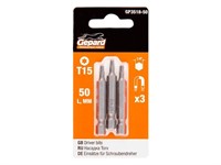 Насадка TORX T15 50мм  3шт GEPARD (GP3518-50) (бита звездочка шестилучевая звезда сталь S2  магнитная)