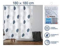Шторка для ванной (12 колец в комплекте), 180x180 см, Harmony, цветы, PERFECTO LINEA (Материал: полиэстер (текстильная))