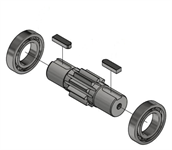 Вал-шестерня для дровокола БЕЛМАШ LSG/LSE-500 (SD25.13.000A)