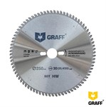 Диск пильный по алюминию 250x30(25.4/20)х3,2/2,5 мм. 80 зубов GRAFF Expert