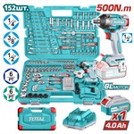 Гайковерт аккумуляторный с набором инструмента TOTAL THKTHP31522 (152шт.)