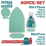 Набор шлифлистов 93х172мм, 86х27мм TOTAL (60 шт)
