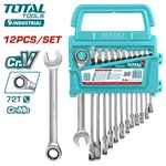 Набор ключей комбинированных с трещоткой TOTAL THT102RK0126 (12 шт)