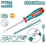 Отвертка шлицевая SL8x200мм TOTAL TGTSL8200
