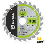 Пильный диск по дереву 180 х 30(25,4/20/16) х24Т GRAFF
