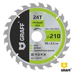 Пильный диск по дереву 210 х 30(25,4/20/16) х24Т GRAFF