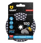 Круг 100 мм Р50 алмазный гибкий шлифовальный GRAFF Круг 100 мм Р50 алмазный гибкий шлифовальный GRAFF