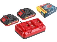 Набор аккумулятор 2х2 А*ч и зарядное устройство 2х2 А WORTEX ALL1 XLT в кор. SET