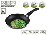 Сковорода ф 24х4.3 см, штамп., алюм., антиприг. покр., серия STARCOOK, черная, PERFECTO LINEA