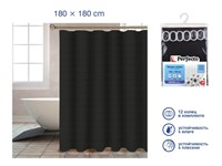 Шторка для ванной  (12 колец в комплекте), 180x180 см, Harmony, жемчужно-чёрный, PERFECTO LINEA