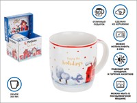 Кружка керамическая, в кор., 360 мл., GOLDEN WISHES-1, PERFECTO LINEA