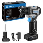 Дрель-шуруповерт аккумуляторная бесщеточная компактная DEKO Sharker 20V PRO в кейсе, 20В, 2x2.0Ач