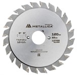 Пила подрезная регулируемая 120×22x2,8-3,6мм, 12+12 зуб. METALLICA Industry