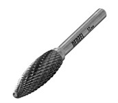 Борфреза по металлу твердосплавная, элипсообразная, тип-H, 12 мм Denzel