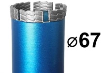 Коронка для алмазного бурения 67 мм 1 1/4" по железобетону бурения GRAFF