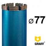Коронка для алмазного бурения 77 мм 1 1/4" по железобетону GRAFF