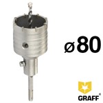 Коронка по бетону для подрозетников 80 мм ударная SDS-plus GRAFF