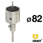 Коронка по бетону для подрозетников 82 мм ударная SDS-plus GRAFF