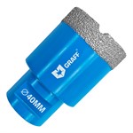 Коронка алмазная 40 мм по керамограниту для УШМ М14 GRAFF серия "Master"