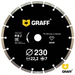 Диск алмазный по бетону 230x22,2x7 мм сегментный, GRAFF