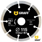 Диск алмазный по бетону 115x22,2x7 мм сегментный, GRAFF