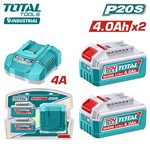 Аккумулятор 2x4 А/ч 20 В с зарядным устройством TOTAL